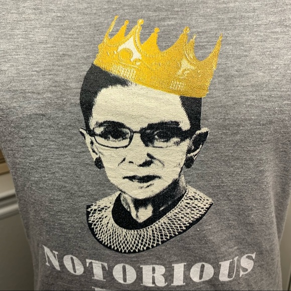 Anvil Notorious RBG Graphic V-Neck T-Shirt - Picture 3 of 11